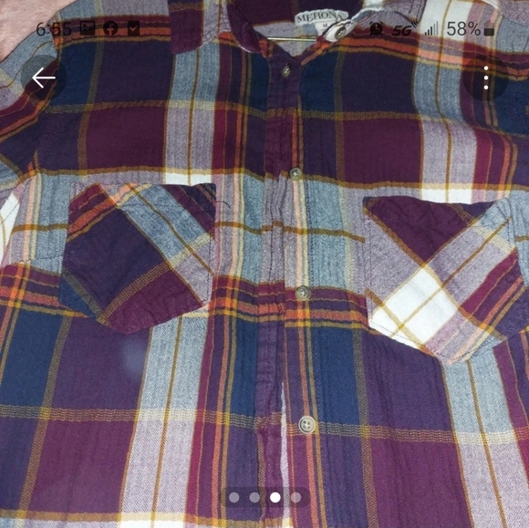 Plaid Print Shirt size M "Merona" - Picture 3 of 4